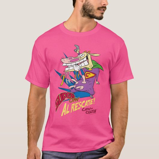 カウとチキン スーパーカウ レトロ Tシャツ (正面)