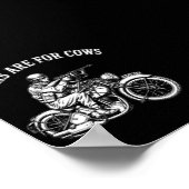 カウには角がある Funny Biker Attitude T-Shirt ポスター (角)