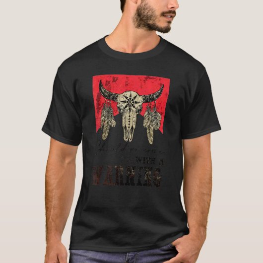 カウのドクロは警告と共にやってくる ウエスタン Tシャツ (正面)