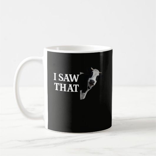 カウのパンデザインが面白い「Cow Pun DesignでI Saw That」 コーヒーマグカップ (左)