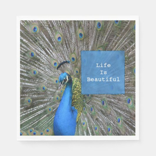 カウアイかわいらしピーコック スタンダードランチョンナプキン (正面)