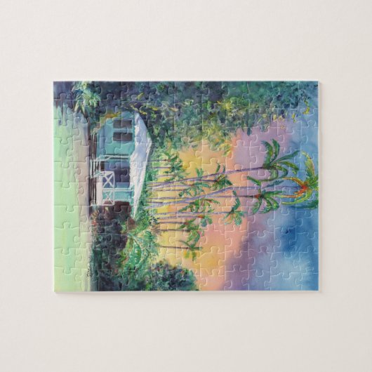 カウアイサンセットバケーションコテージトロピカルゲーム ジグソーパズル (横)
