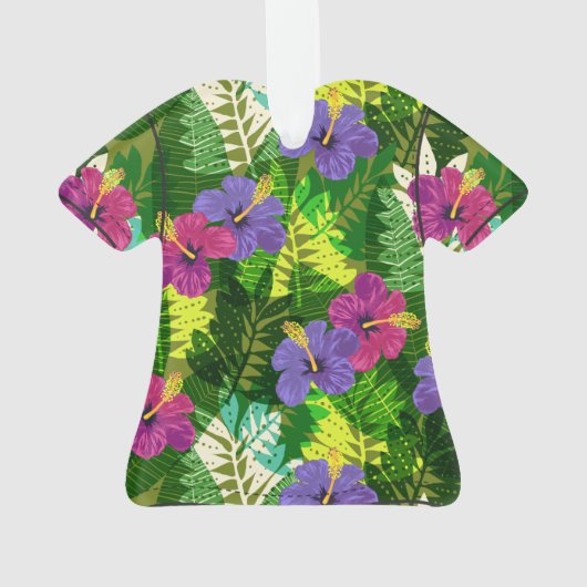 カウアイジャングルハワイアンハイビスカスアロハシャツ数々の- オーナメント (裏面)