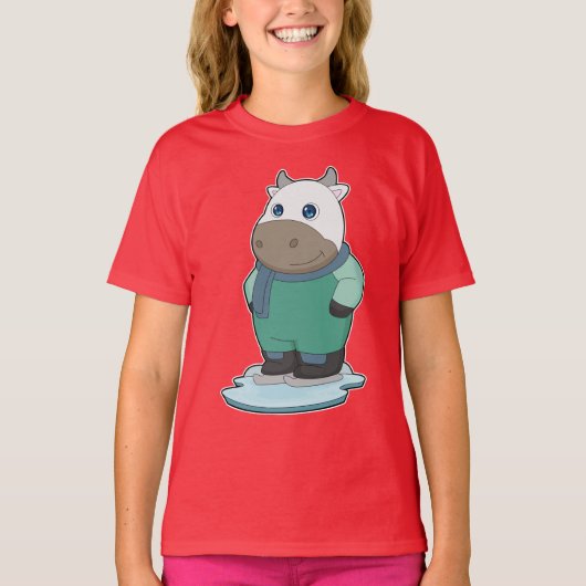 カウアイススケートで滑るアイススケート Tシャツ (正面)