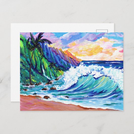 カウアイナパリコースト熱帯はがき ポストカード (正面/裏面)