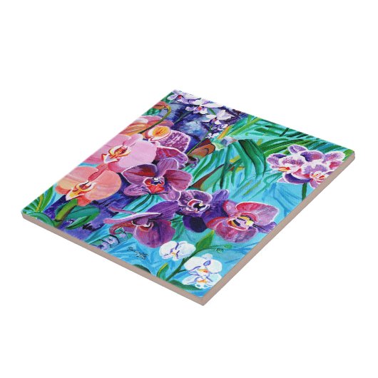 カウアイハワイのトロピカルオーキッドガーデン タイル (側面)