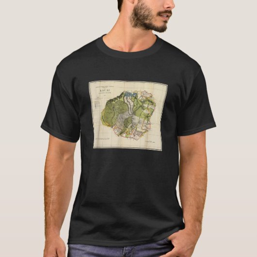 カウアイハワイの地図 Tシャツ (正面)