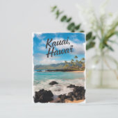 カウアイハワイウォーター絵を描カラー ポストカード (スタンド正面)