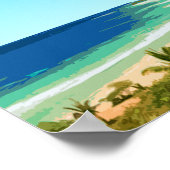 カウアイハワイコーストビーチヴィンテージ ポスター (角)