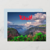 カウアイハワイトロピカルマウンテンレンジ ポストカード (正面/裏面)