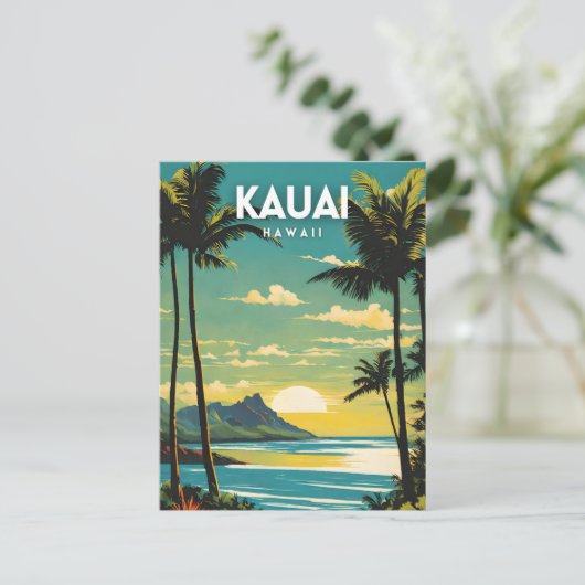 カウアイハワイノスタルジックヴィンテージ ポストカード (スタンド正面)