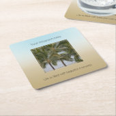 カウアイハワイパームツリーズビューティフルモーメント スクエアペーパーコースター (アングル)