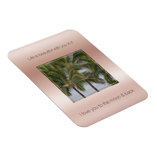 カウアイハワイパームツリーズビューティフルライフ マグネット (右側)