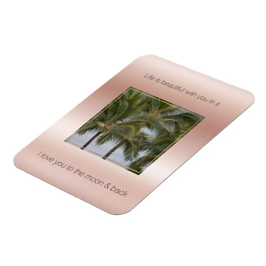 カウアイハワイパームツリーズビューティフルライフ マグネット (左側)