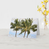 カウアイハワイパームツリーズ金ゴールドドリーム カード (黄色い花)