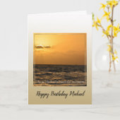 カウアイハワイ海サンセットビューティフルモーメント カード (黄色い花)
