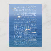 カウアイハワイ海バード感動的引用文 ポストカード (正面)