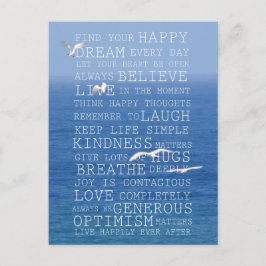 カウアイハワイ海バード感動的引用文 ポストカード