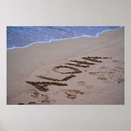 カウアイハワイ海ビーチアロハ ポスター (正面)