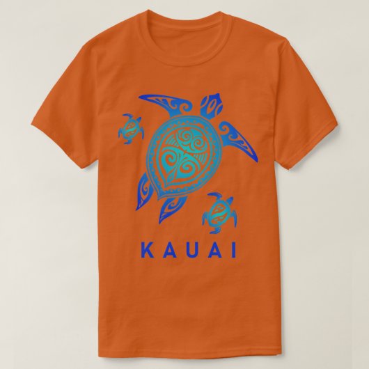 カウアイハワイ海ブルーリバルウートル Tシャツ (デザイン正面)