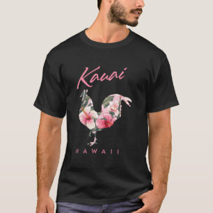 カウアイハワイ花ハイビスカスルースター恋人お土産 Tシャツ