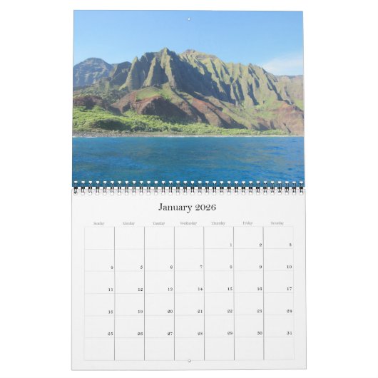 カウアイハワイ2025カレンダー カレンダー (1月 2026)