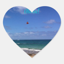 カウアイハートアロハステッカー