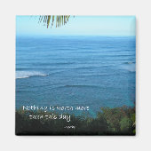 カウアイビーチ海ハワイ感動的引用文 マグネット (正面)