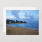 カウアイポイプビーチの海岸線 ポストカード (正面/裏面)