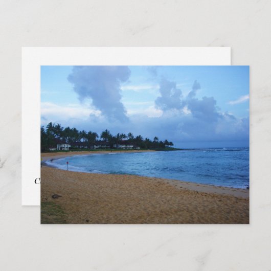 カウアイポイプビーチの海岸線 ポストカード (正面/裏面)