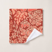 カウアイモーニングハワイアンフローラ&ストライプコーディネート バスタオルセット (ウォッシュタオル)