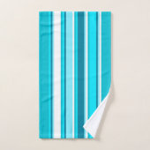 カウアイモーニングハワイアンフローラ&ストライプコーディネート バスタオルセット (ハンドタオル)