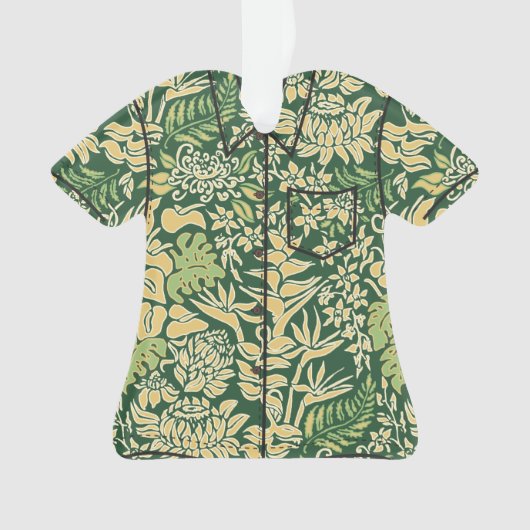 カウアイモーニングハワイアンプロテアフローラアロハシャツ オーナメント (正面)