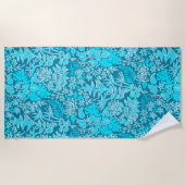 カウアイモーニングハワイアンプロテアフローラトゥルク ビーチタオル (正面)