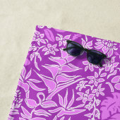 カウアイモーニングハワイアンプロテアフローラバイオレット ビーチタオル (インサイチュ)