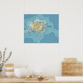 カウアイヴィンテージの地図 ポスター (キッチン)