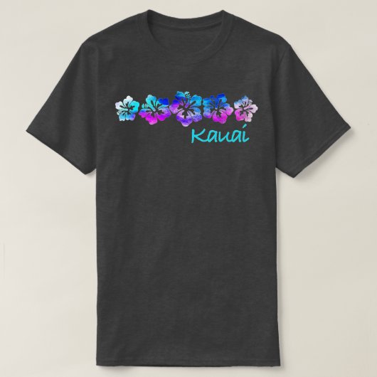 カウアイヴィンテージハイビスカスフラワー Tシャツ (デザイン正面)