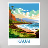 カウアイ島の旅行プリントの壁のアート カウアイ島の壁掛け ホ ポスター (正面)