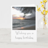 カウアイ島の日没のバースデー・カード カード (黄色い花)