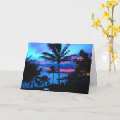 カウアイ島の日没 カード (黄色い花)
