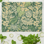 カウアイ島の朝のハワイのプロテアの花柄 キッチンタオル (折り畳み)