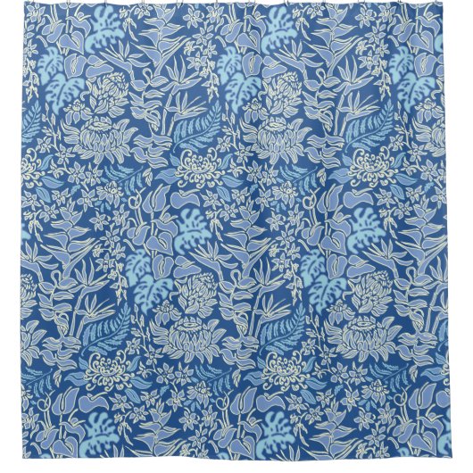 カウアイ島の朝のハワイのプロテアの花柄 シャワーカーテン (正面)