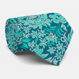 カウアイ島の朝のハワイのプロテアの花柄 ネクタイ