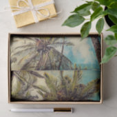 カウアイ島ハワイのココヤシのヤシの木のティッシュペーパー 薄葉紙 (ギフト)