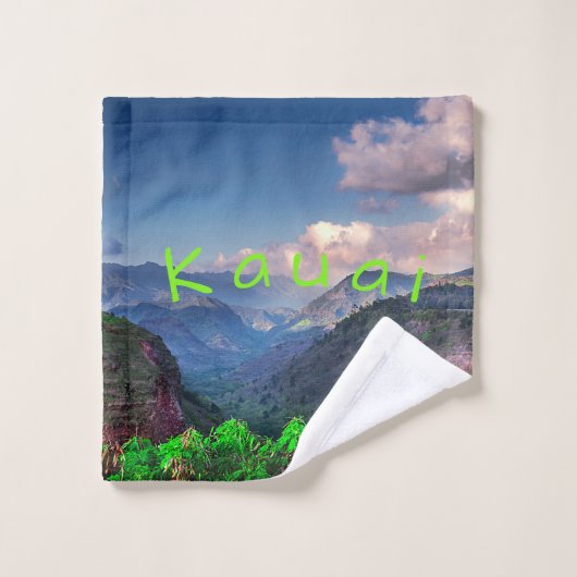 カウアイ島ハワイの熱帯山地 ウォッシュタオル (ウォッシュタオル)
