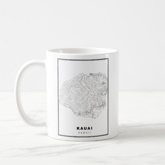 カウアイ島地図 コーヒーマグカップ (左)