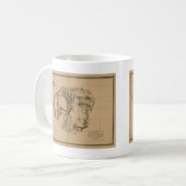 カウアイ島1878年のヴィンテージのハワイの地図 コーヒーマグカップ (正面左)