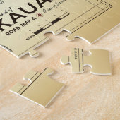 カウアイ島[インスパイアヴィンテージ]パズルの地図の島 ジグソーパズル (側面)