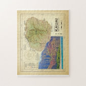 カウアイ島[インスパイアヴィンテージ]パズルの地図の島 ジグソーパズル (縦)