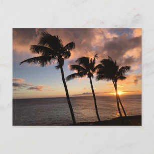 カウアイ島、ハワイの日没 ポストカード